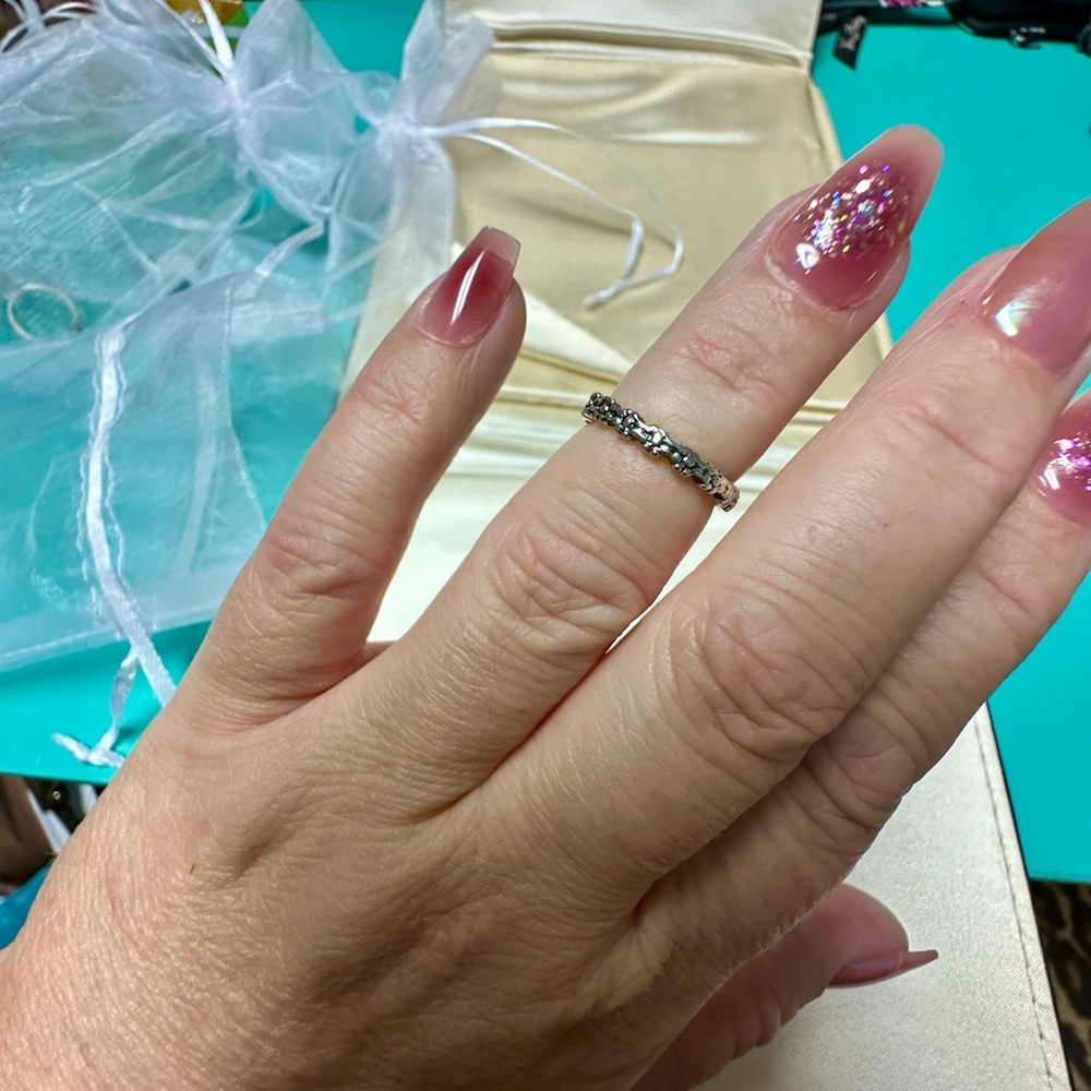 Minimalist, silver stackable ring size 3. - Picture 2 of 2